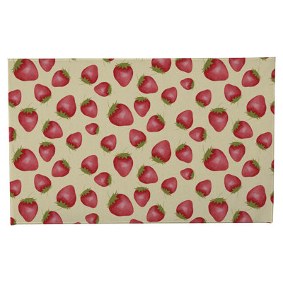 Summer Strawberries Non-Skid Bath Mat