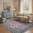 Adonis Mirabelle Vintage Machine Washable Blue / Purple / Yellow Indoor Area Rug with Non-Slip Backing-515480378