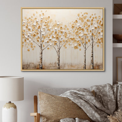 Harmonie d'arbres beiges - art mural arbres