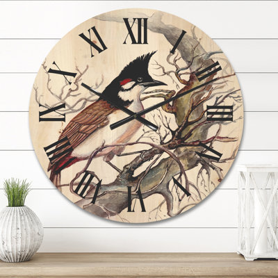 Horloge murale bel oiseau sur une branche