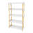 5-Tier Modern Warm White Wooden Open Bookcase Display Bookshelf