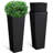 2-piece Plastic Planter Box Set, Imitation Wicker Tall Planter Pots-476616319-476616305