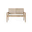 Causeuse d'extérieur en osier et en bois d'acacia, multicolore brun clair et brun clair, H 34 po x l 46,5 po x P 27,25 po