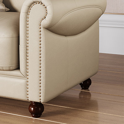 European Casual Country Style Leather Sofa 125.2'' Leather Sofa