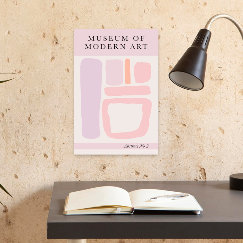 Abstract Pastel Shapes Abstract Contemporary Delicate Lavender Wall Art Print 1 Piece Wrapped Canvas Wall Art