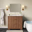 Meuble-lavabo de salle de bain cannelé, armoire autoportante de style maison de campagne avec 2 tiroirs coulissants et 1 tiroir rabattable-125772197-125772198