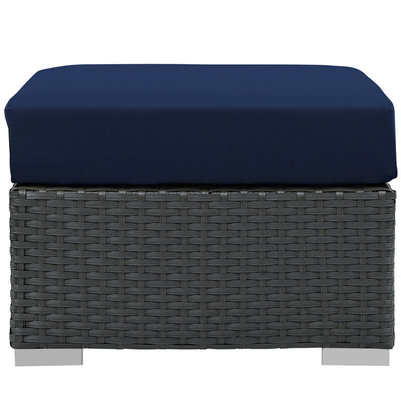 Stopover Outdoor Patio Sunbrella Ottoman, Canvas Navy Sunbrella® Canvas