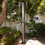 XtremepowerUS 6FT10 Solar Powered Outdoor Shower with Footwash and Adjustable Temperature, Freestanding Design