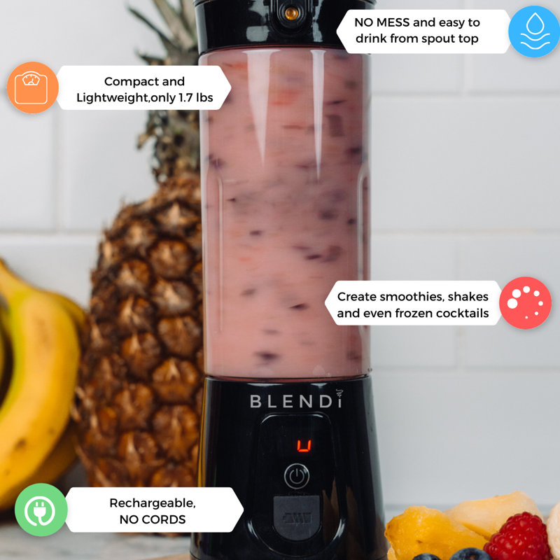 Blendi Pro Black Cordless Portable Blender with Variable Speed