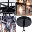 Lustre tambour 4 lumières de 15,7 po à intensité variable, cristal noir K9 Farmhouse pour îlot de cuisine, salle à manger