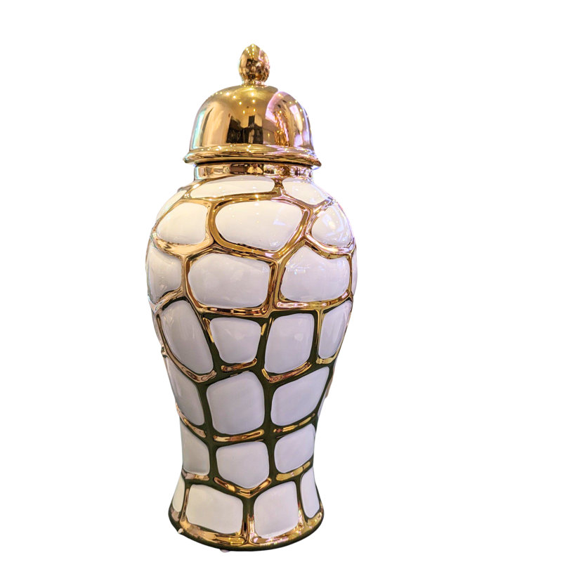 Pot à gingembre blanc et doré