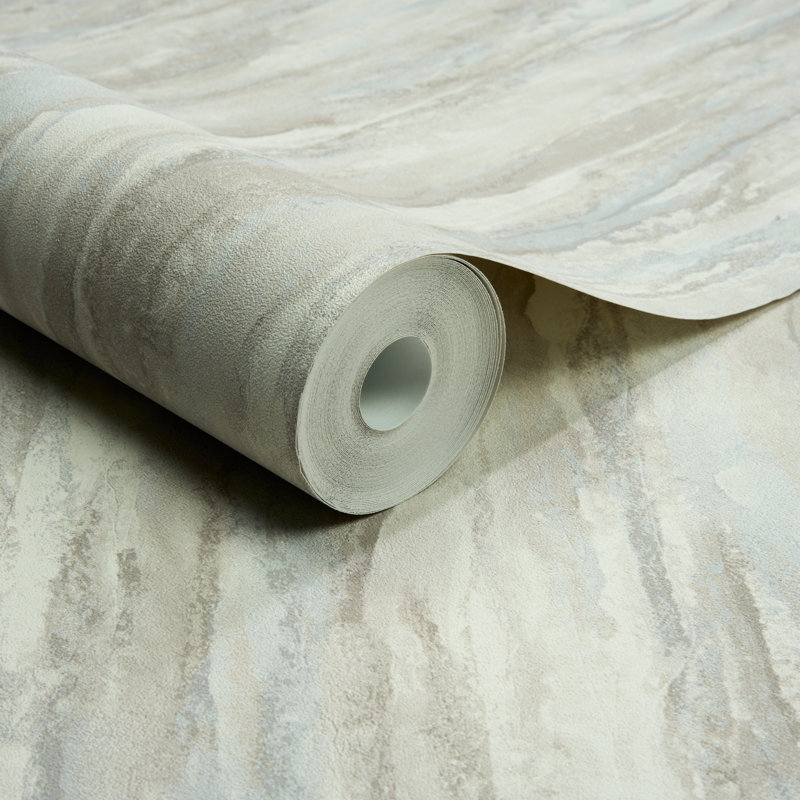 Textured Vibes Collection Patinated Plain Wallpaper Roll, Grey