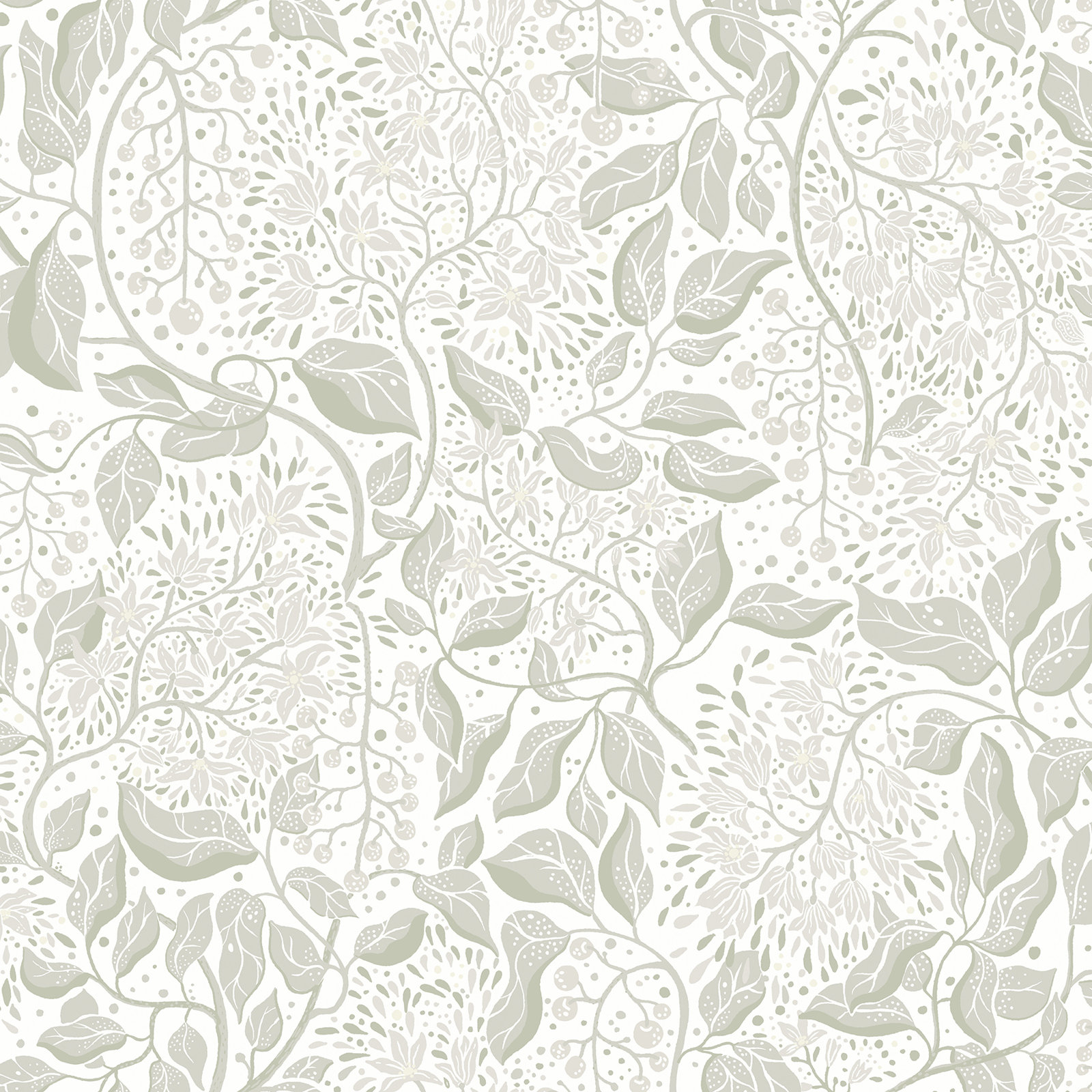 Beachworth Floral Wallpaper, Sage