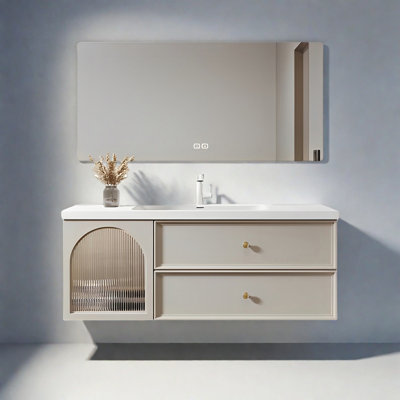 French cream style rest room bathroom cabinet