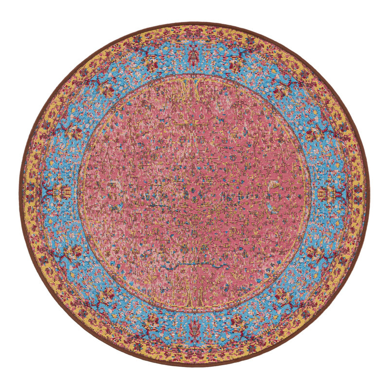 Indoor/Outdoor Traditional Area Rug, Round 3'1"
