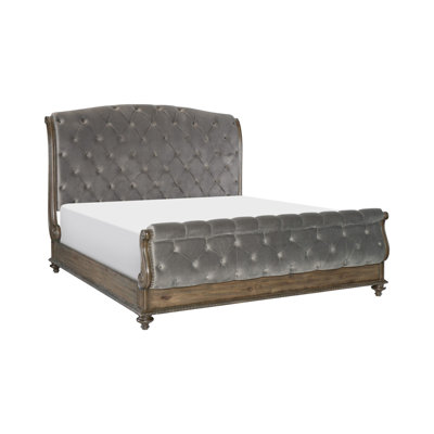 Wadermere Twin Upholstered Tufted Sleigh Bed -  Canora Grey, C635D75F2359432C91EB3A023C6F8132