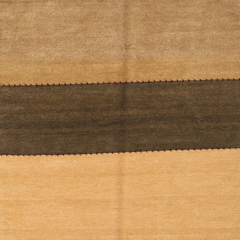 Tapis contemporain noir / beige, Carré 8 pi x 8 pi