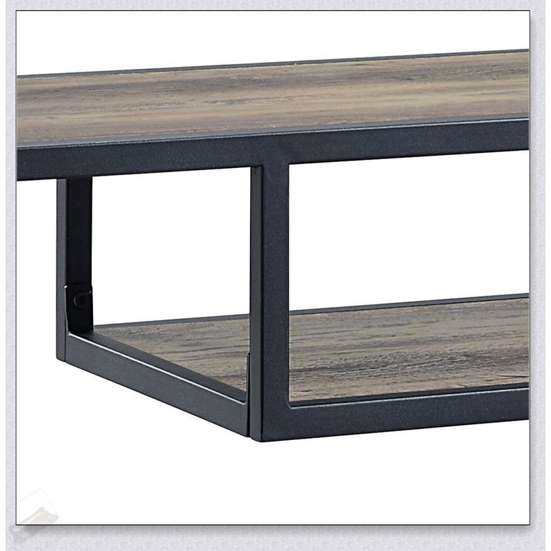 Console rustique en chêne rustique avec 2 tablettes spacieuses pour un décor moderne et traditionnel