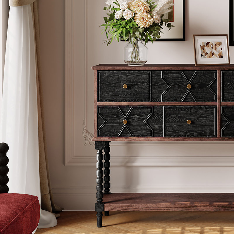 Armoire d'entrée rétro de style français, H 37,4 po x l 51 po x P 15 po