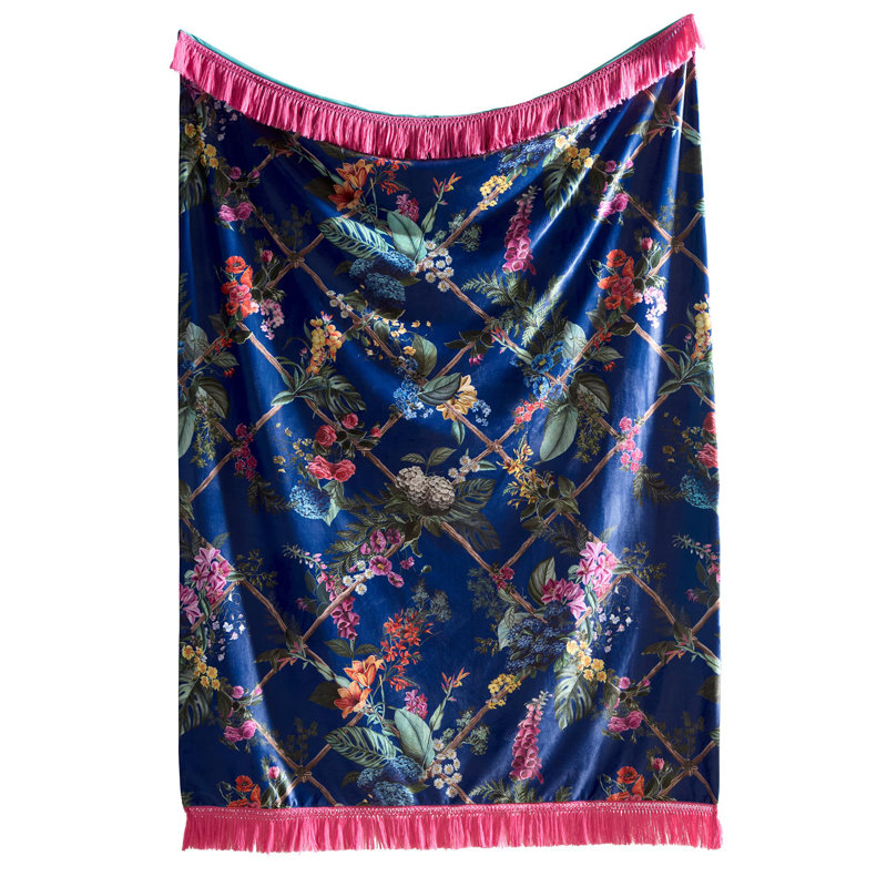 17 Stories Throw , Navy/Pink