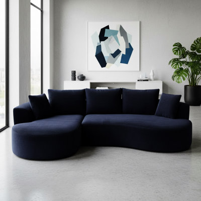 Ensemble de canapé modulaire courbé 2 pièces avec coussins, mobilier de salon ergonomique minimaliste, sièges modernes, sans assemblage, canapé et méridienne