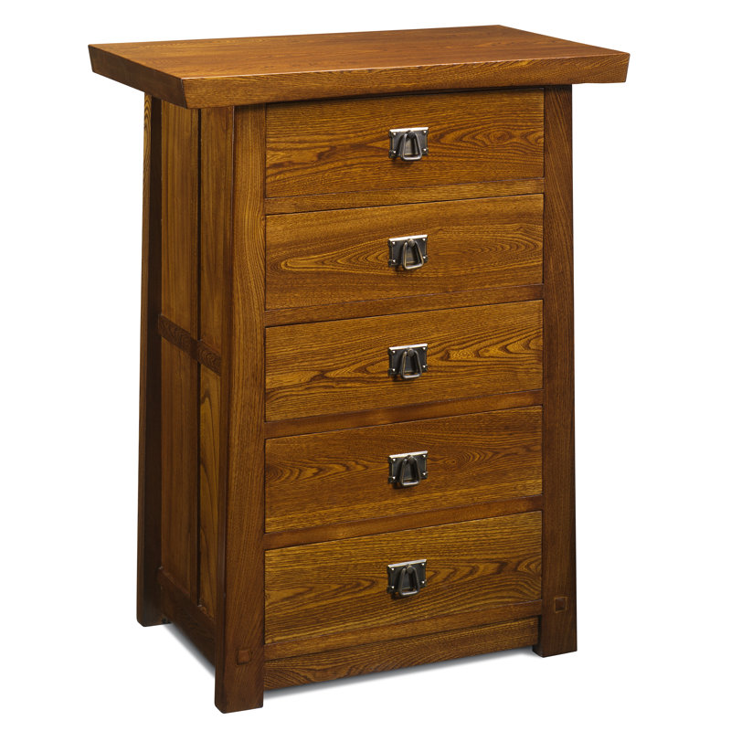Brassfield Solid Wood 80.5 cm W Chest of 5 Drawers