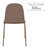 Gustawa Dining Chairs - Modern Stackable Plastic Chairs with Iron Legs & Padded Cushion - Set of 4 Kitchen & Dining Room Chairs, Brown-7411803