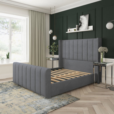 Aspen Plush Velvet Upholstered Bed Frame