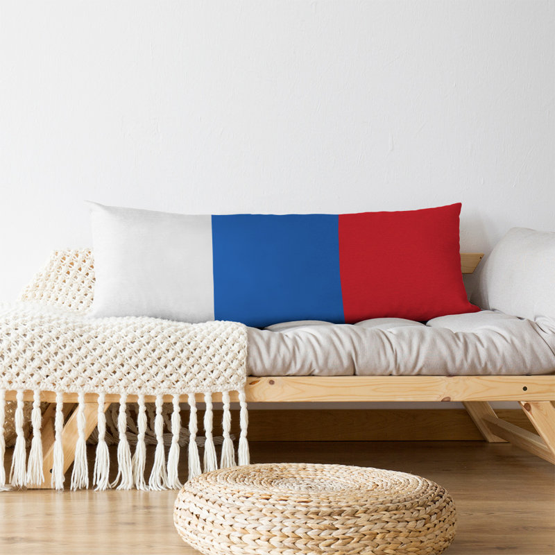 Oreiller de corps en polyester / polyester Arizona Football Stripes, Blanc / Bleu moyen, Aaru 