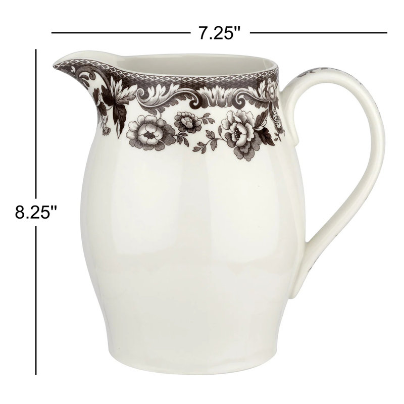 Spode Delamere Pitcher 56 Oz - Brown/White