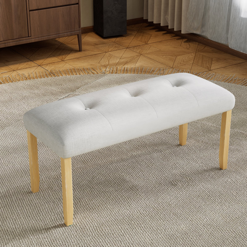 Banc rembourré et capitonné, Naturel