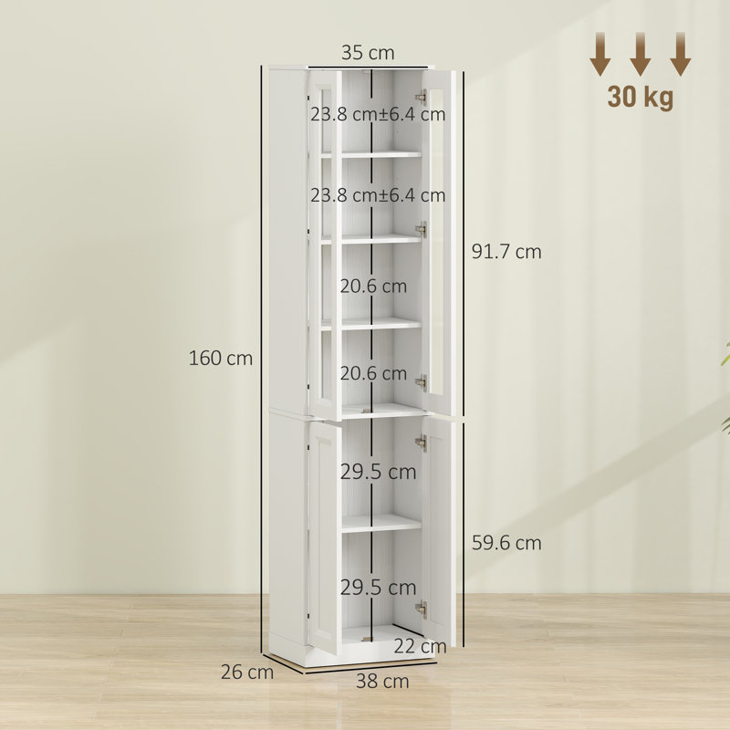 Freestanding Linen Cabinet, White