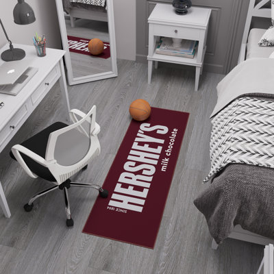 Hershey Logo Non-Slip Area Rug For Mancave Bedroom Kitchen, Brown