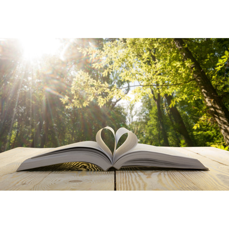 Book On Wooden Table by Avosb - Wrapped Canvas Print, 30cm H x 46cm W