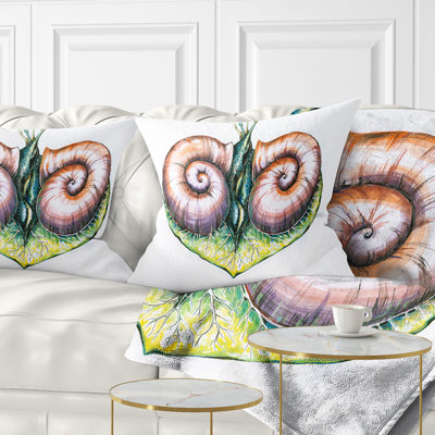 Heart with Two Snails in Love - Animal Printed Pillow