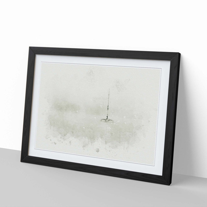Trimaran Boat in Austria in Abstract - Picture Frame Graphic Art Print, Black, 40cm H x 60cm W x 2cm D