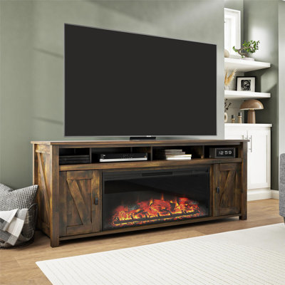 Janoah TV Stand for TVs up to 85"" with Electric Fireplace Included -  Loon PeakÂ®, AD0E0ED011BF447E8B4F1BE28AE5B8C3