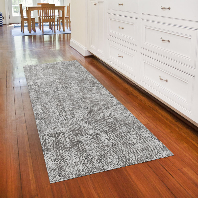 Un-Rug in Distress Low Profile Kitchen Mat by Matterly, Rectangle 2' x 6'