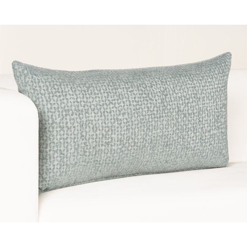 Coussin décoratif Neema, Bleu, Rectangulaire H 14 po x l 26 po, Plumes