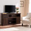 Meuble télé de style rétro médiéval pour salon avec tablettes de rangement pour téléviseur de moins de 65 pouces