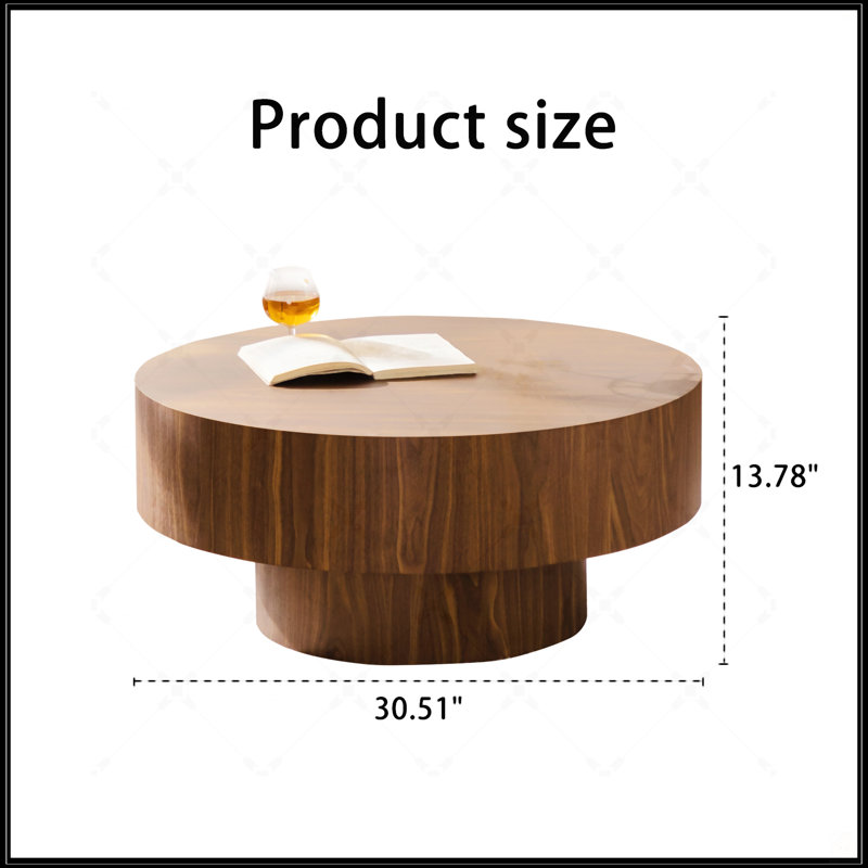Table basse ronde en bois 30,51 pouces