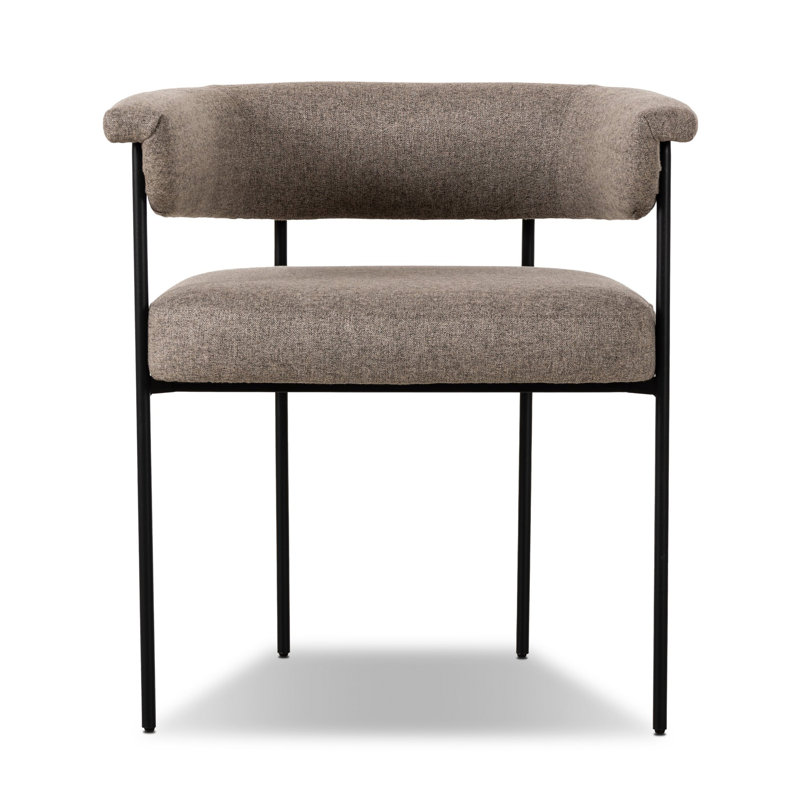 Chaise avec accoudoirs rembourrée Lyssa, Naturel d'Orly