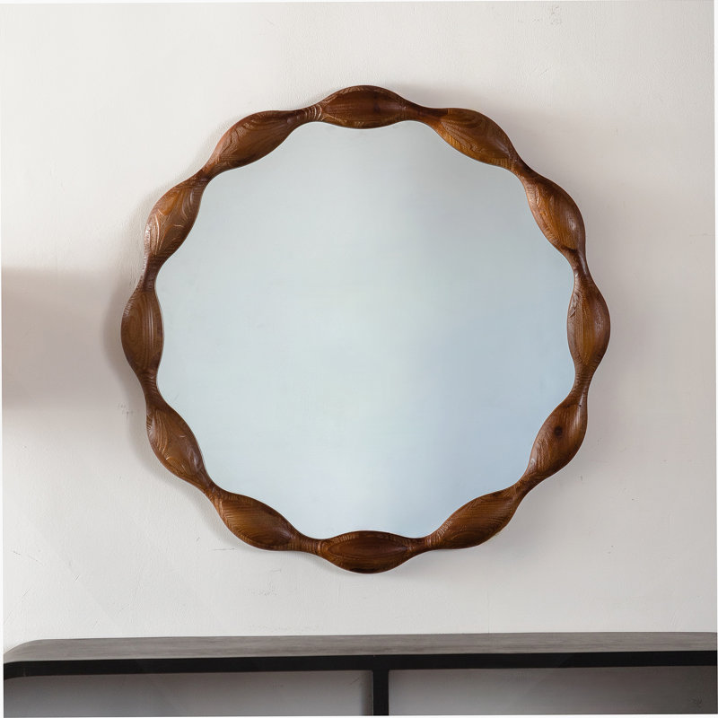 Miroir rond en bois naturel 32,28 /