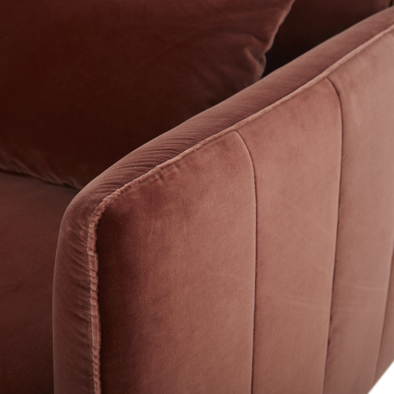Fauteuil Rae (ensemble de 2), Velours brun rougeâtre Falkirk
