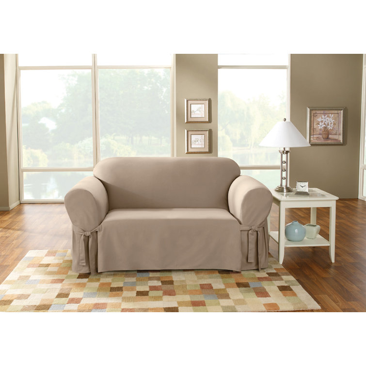Cotton Duck Cotton Box Cushion Loveseat Slipcover