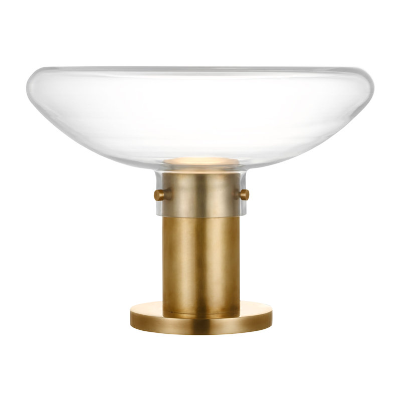 Morgan LED Table Lamp, Clear, Hand-Rubbed Antique Brass