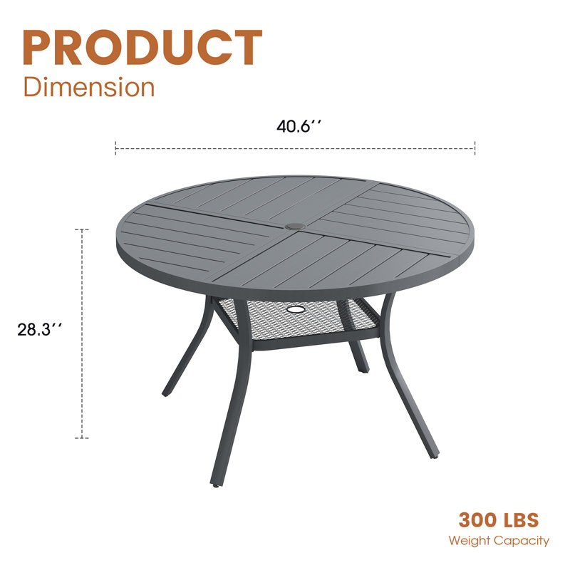 Table de salle à manger de patio, Gris