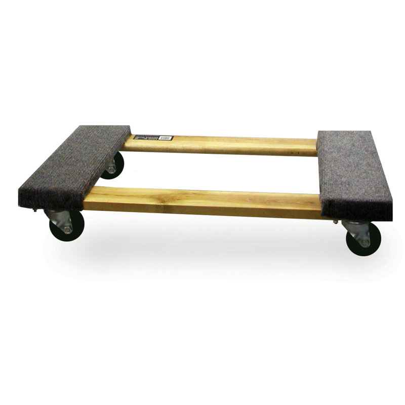 Gray and Tan Wooden Flat Furniture Dolly with Swivel Casters