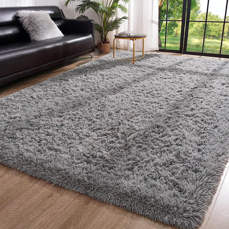 Tapis à poil long Shahen, Rectangulaire 8 pi x 10 pi, Beige