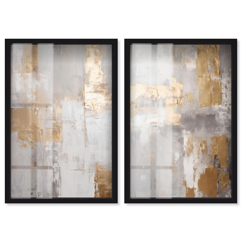 Tranquility Gold Art , H 37 po x l 25 po, Noir